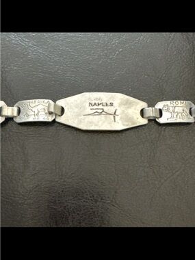 WWII 1944 Collectible Trench Art Style US Sweetheart Bracelet Antique
